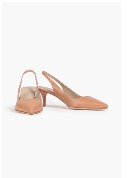 Theory City Leather Slingback Pumps In Neutrals Tan Nude Sz 37.5 Us 7.5 New